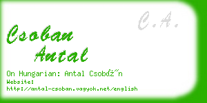 csoban antal business card